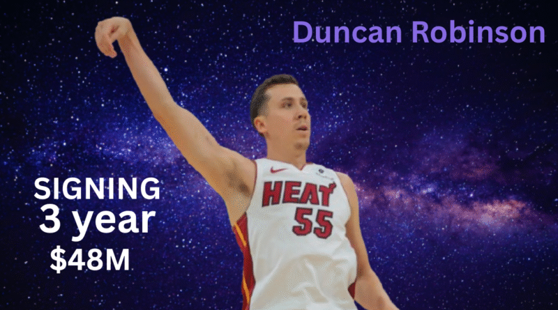 Duncan Robinson signs three-year, $48 million contract with Pistons in latest NBA agreement.